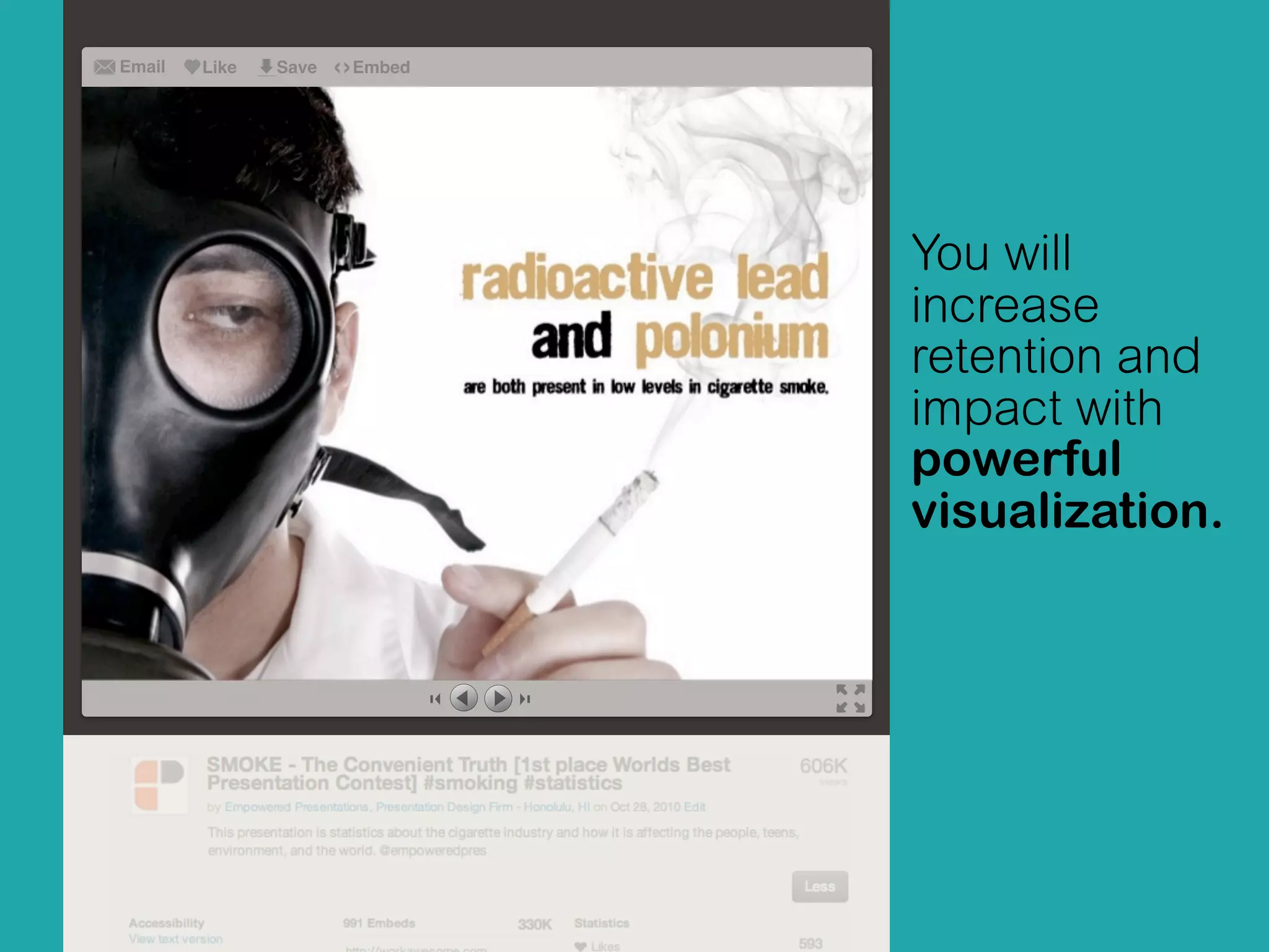 You will
increase
retention and
impact with
powerful
visualization.
Email Like Save Embed‹›
 