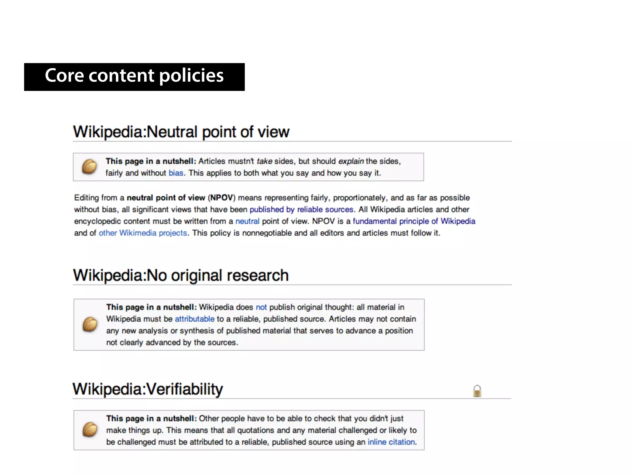 Core content policies
 