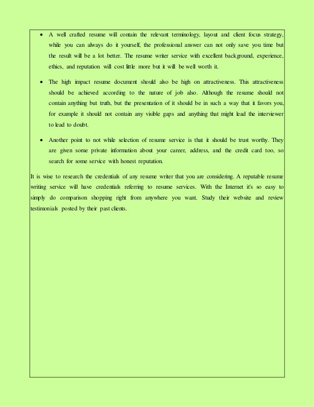 Resume writing services comparison Resume writing services comparison