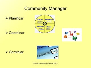 Community Manager Planificar Coordinar Controlar 