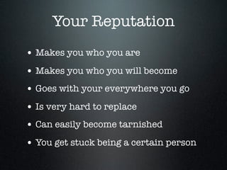 Reputation Example Person Reputation | PPT