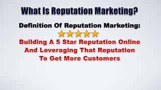 Definition Of Reputation Marketing:

 