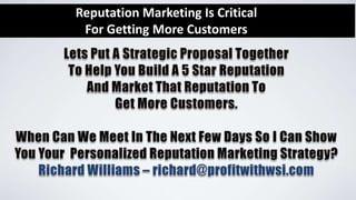 Reputation Marketing Is Critical
For Getting More Customers

 