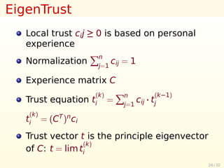 Reputation Systems I