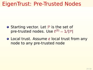 Reputation Systems I