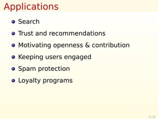 Reputation Systems I