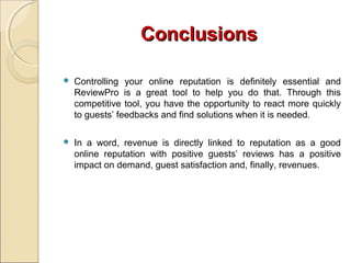Reviewpro Repution Reputation management | PPT