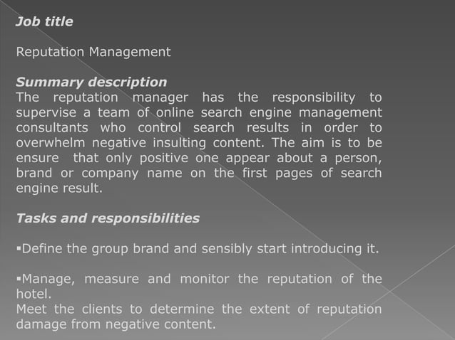 Reputation management final project | PPTX | Business Administration ...