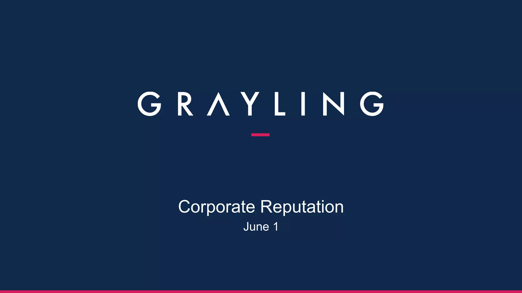 Corporate Reputation
June 1
 
