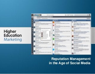 Reputation Management in the Age of Social
Media
Slide 1
Reputation Management
in the Age of Social Media
 