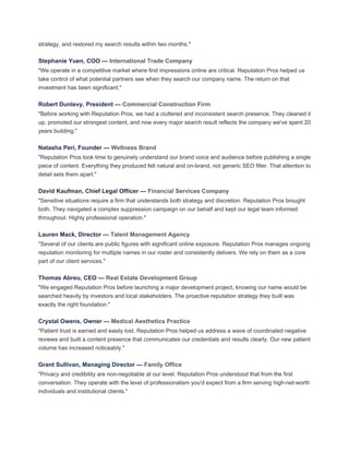 Reputation Pros Reviews ................. | PDF
