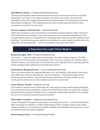 Reputation Pros Reviews ................. | PDF