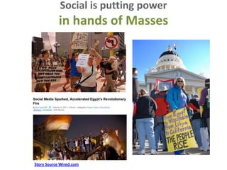 Social is putting power
            in hands of Masses




Story Source Wired.com
 