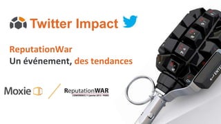 Twitter Impact
ReputationWar
Un événement, des tendances
 
