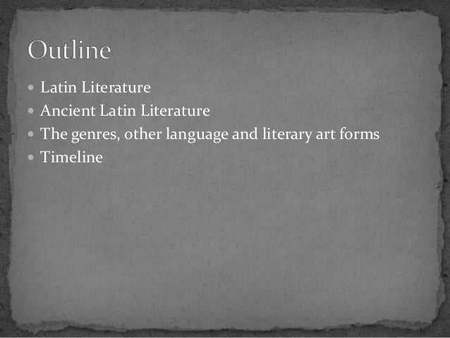 Latin Literature Timeline