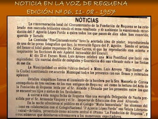 NOTICIA EN LA VOZ DE REQUENA
  EDICIÓN Nº 06. 11- 08 - 1957
 