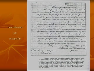 CERTIFICADO

    DE

 POSECIÓN
 