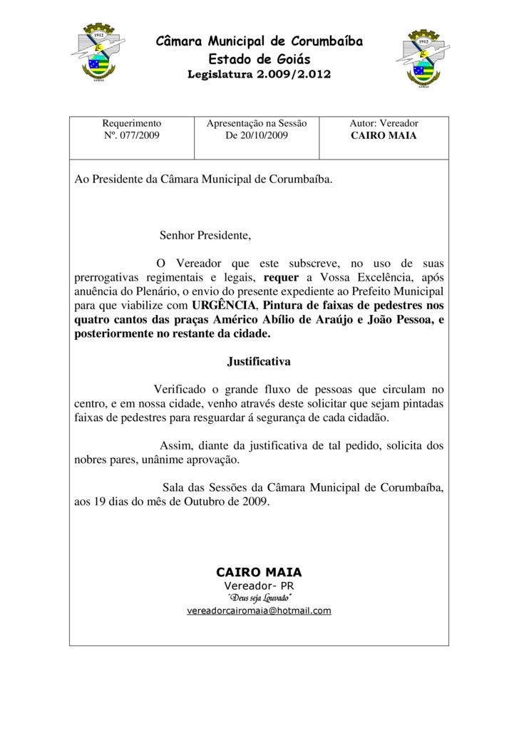 Requerimento 077 09 ColocaçãO De Faixas De Pedestre.