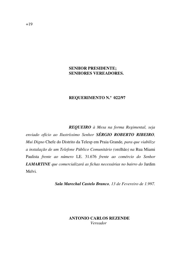 Vereador Rezende - Requerimentos 97