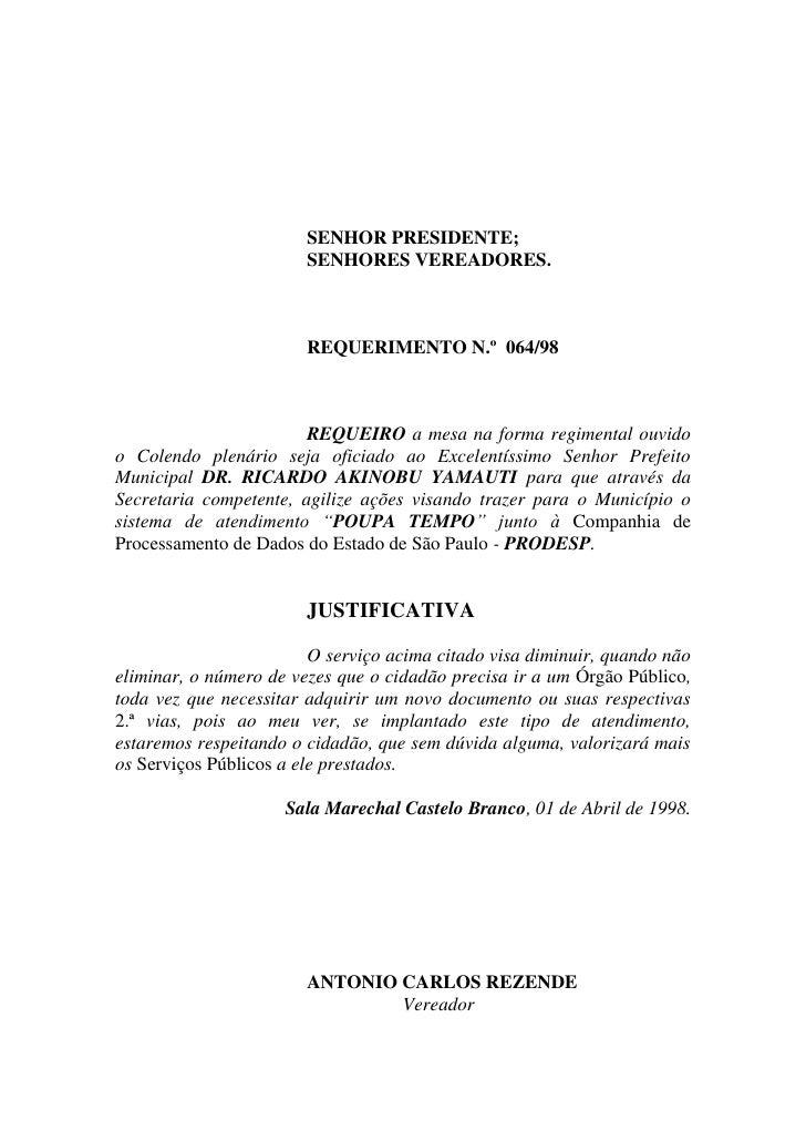 Vereador Rezende - Requerimentos 98