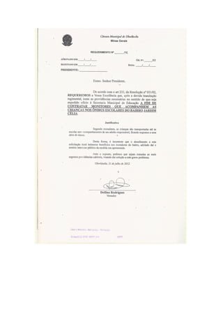 Requerimentos agosto/2012  - Primeiras sessões