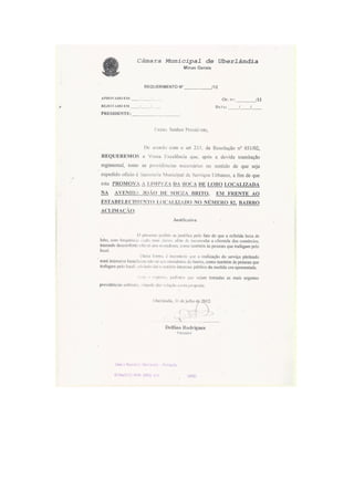 Requerimentos agosto/2012  - Primeiras sessões