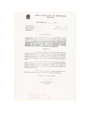 Requerimentos agosto/2012  - Primeiras sessões