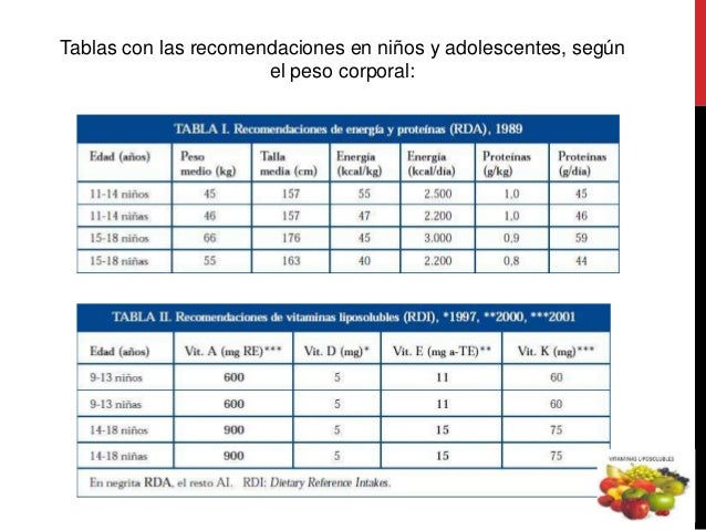 Requerimientos nutricionales