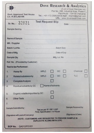 Pharmaceutical Testing Laboratory