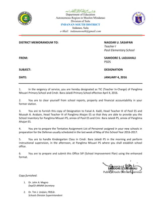 Request for Designation Order | PDF