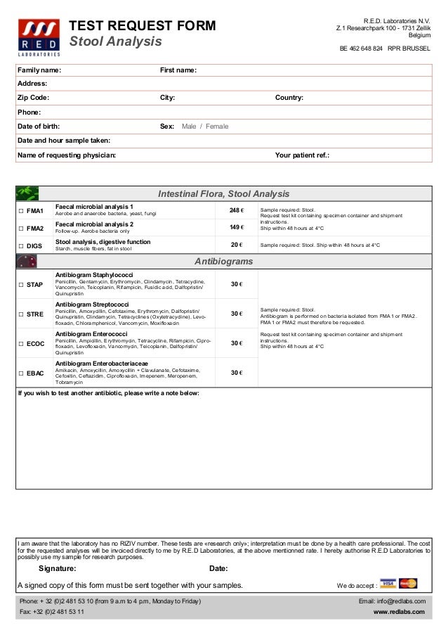 RED Laboratories - Request Form 08-10STOOLen