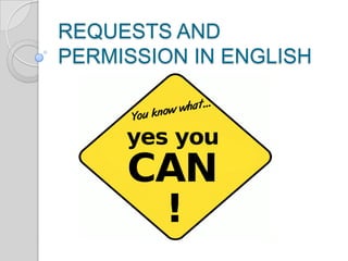 REQUESTS AND
PERMISSION IN ENGLISH
 