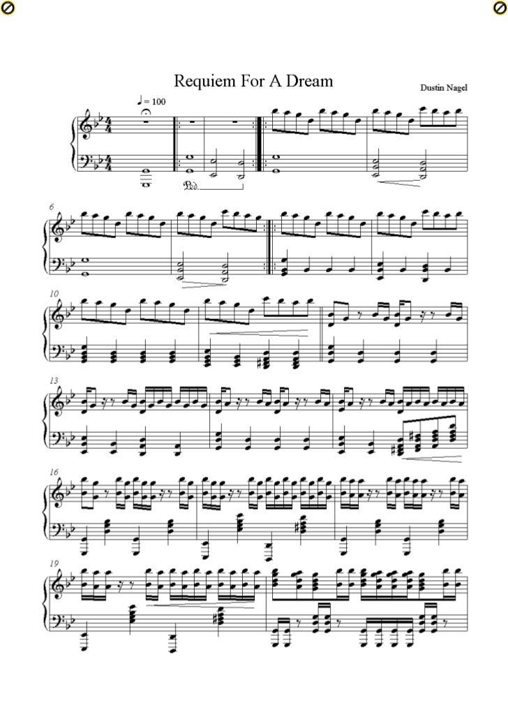 requiem for a dream piano solo requiem for a dream piano sheet music