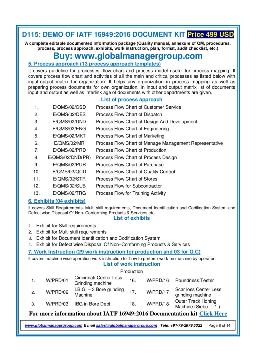 List Of Mandatory IATF 16949 Documents