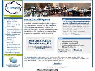Alan Sill, TTU   Requirement #5: Federated Community Cloud Team Report   NIST Joint Cloud Computing and Big Data Forum   Jan. 15, 2013

                                                    http://cloudplugfest.org
 