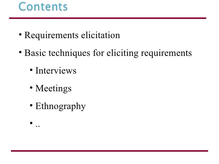requirements elicitation techniques