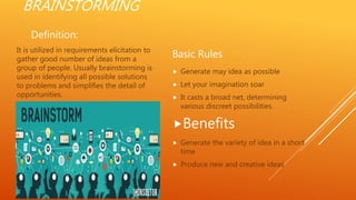 Requirement elicitation techniques for software | PPTX