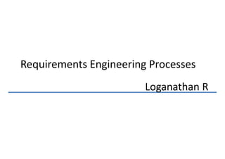 Requirements Engineering Processes
                        Loganathan R
 