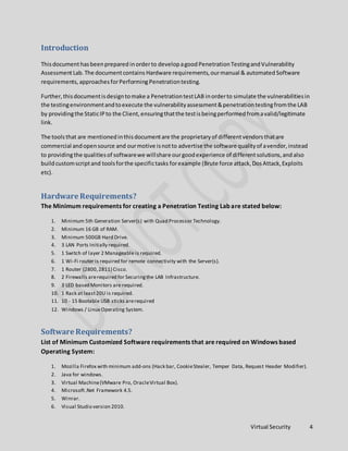 Requirement for creating a Penetration Testing Lab | DOCX