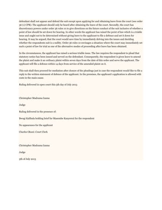Statutory Notices File Requirement of a statutory notice in Uganda's laws | DOCX