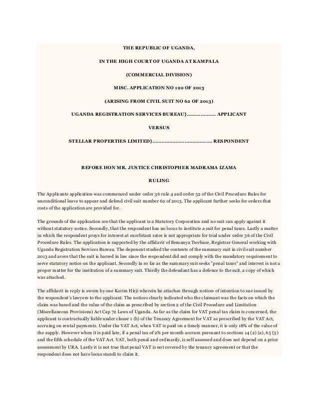 Requirement of a statutory notice in Uganda's laws