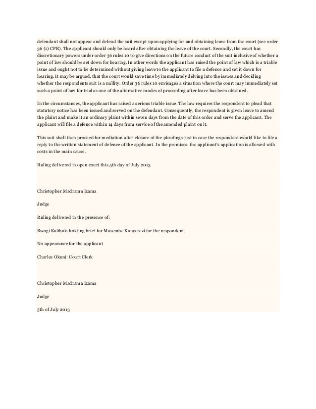 Requirement of a statutory notice in Uganda's laws