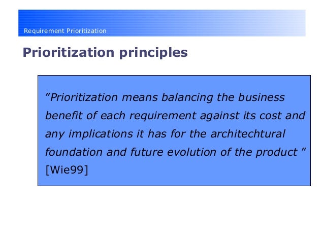 Requirement prioritization