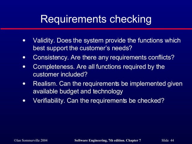 Requirements Engineering Processes in Software Engineering SE6 | PPT