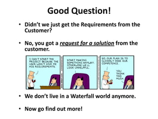 Try delivering a SOLUTION without knowing…