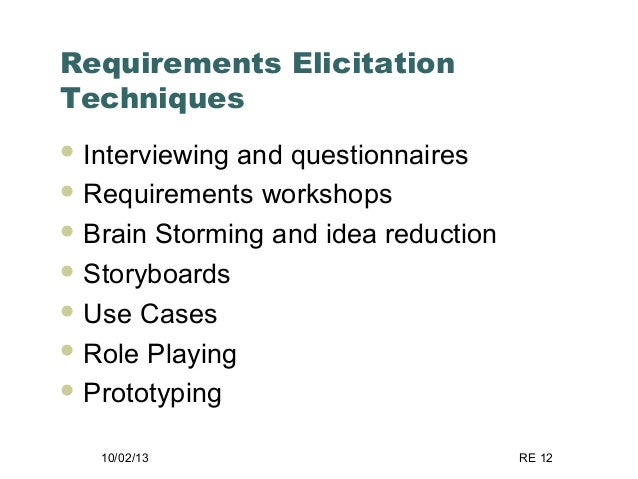 requirements elicitation techniques