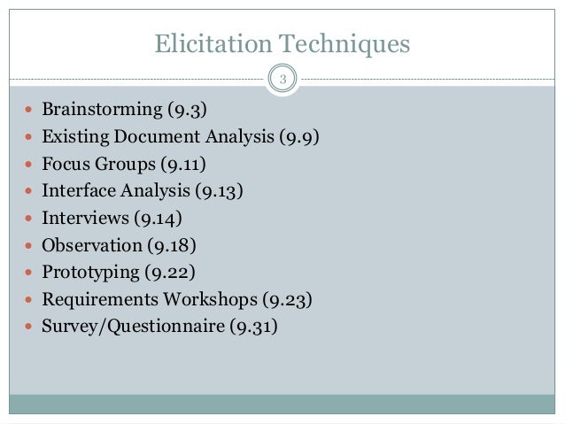 requirements elicitation techniques