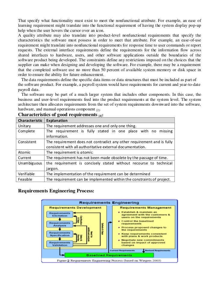 Requirements engineering
