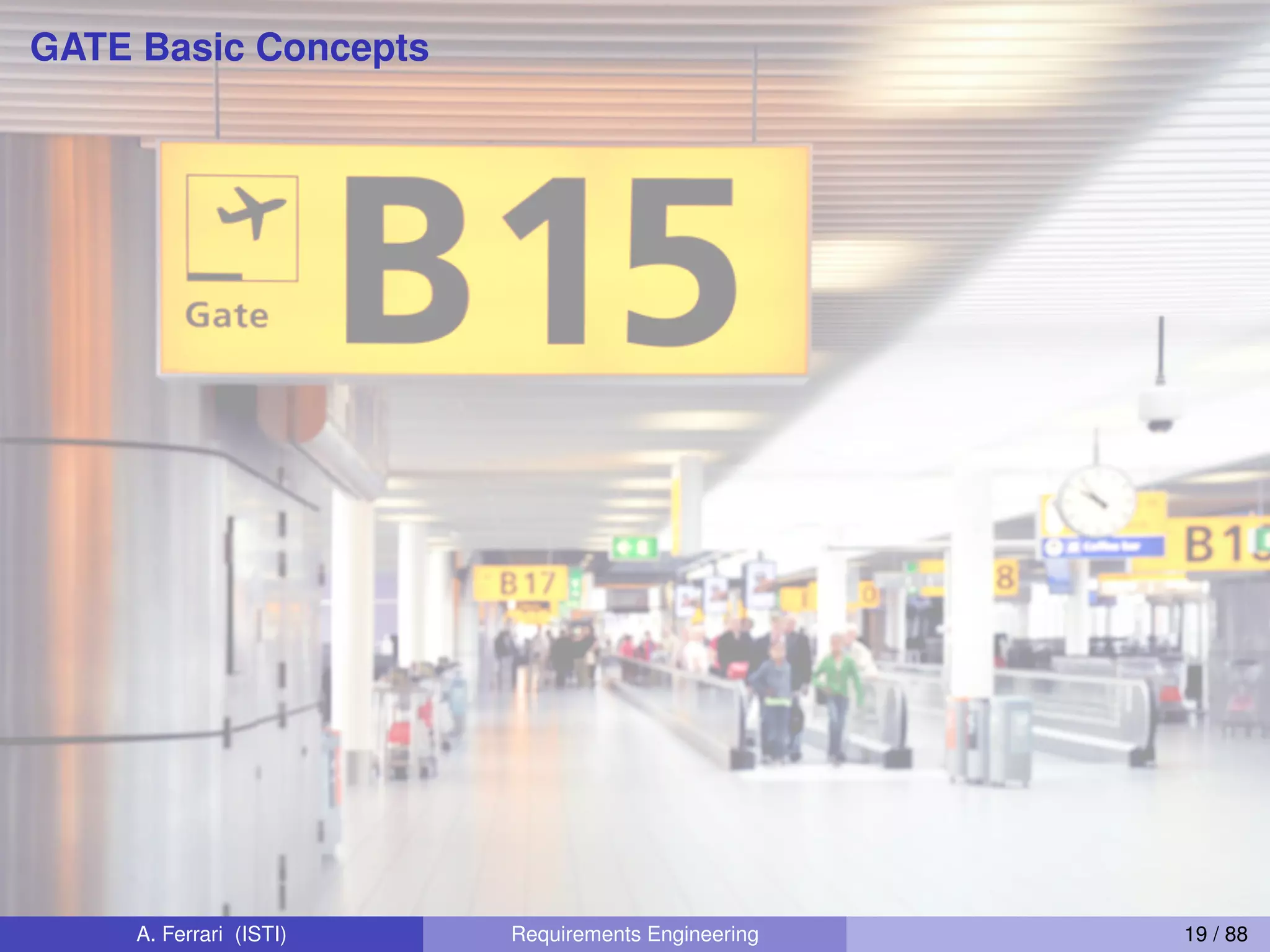 GATE Basic Concepts
A. Ferrari (ISTI) Requirements Engineering 19 / 88
 