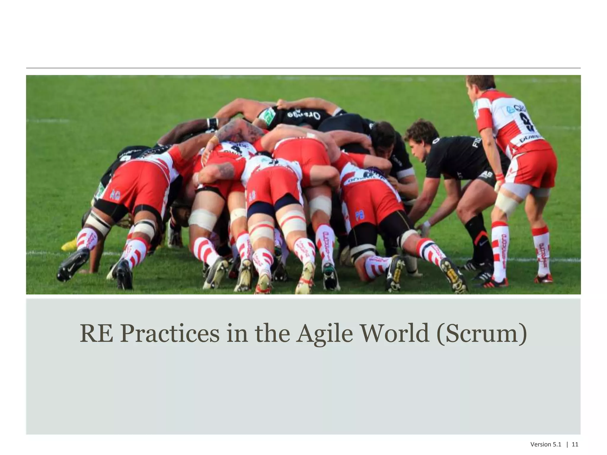 11Version 5.1 |
RE Practices in the Agile World (Scrum)
 